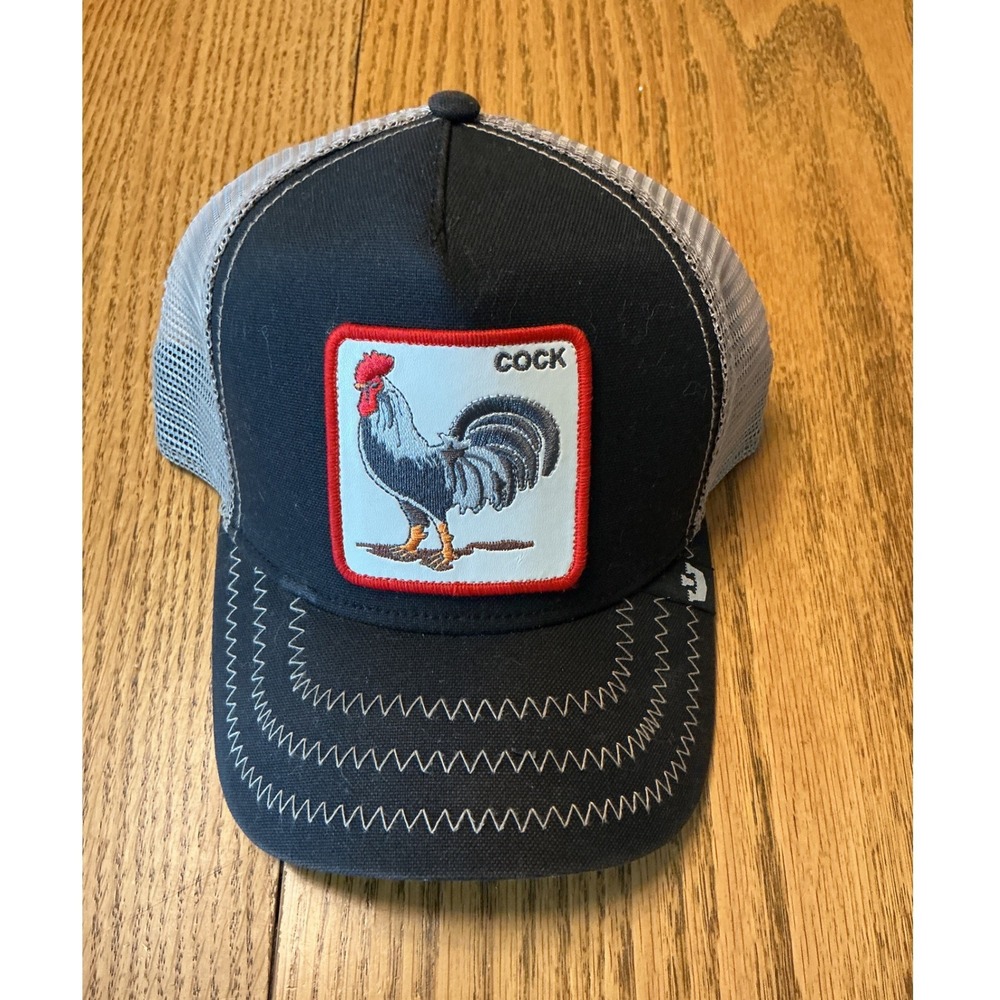 Goorin Bros Animal Farm Rooster Trucker Hat Black Grey Mesh Snapback Cap